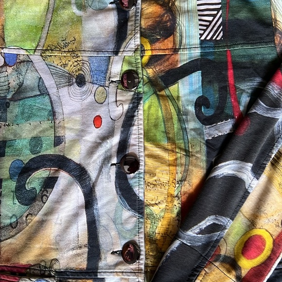 Colorful Abstract Women's Jacket - Picture 3 of 11